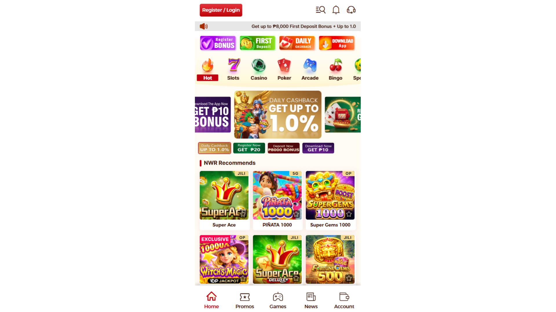 NWR Play | PAGCOR LICENSED in the Philippines screenshot 1