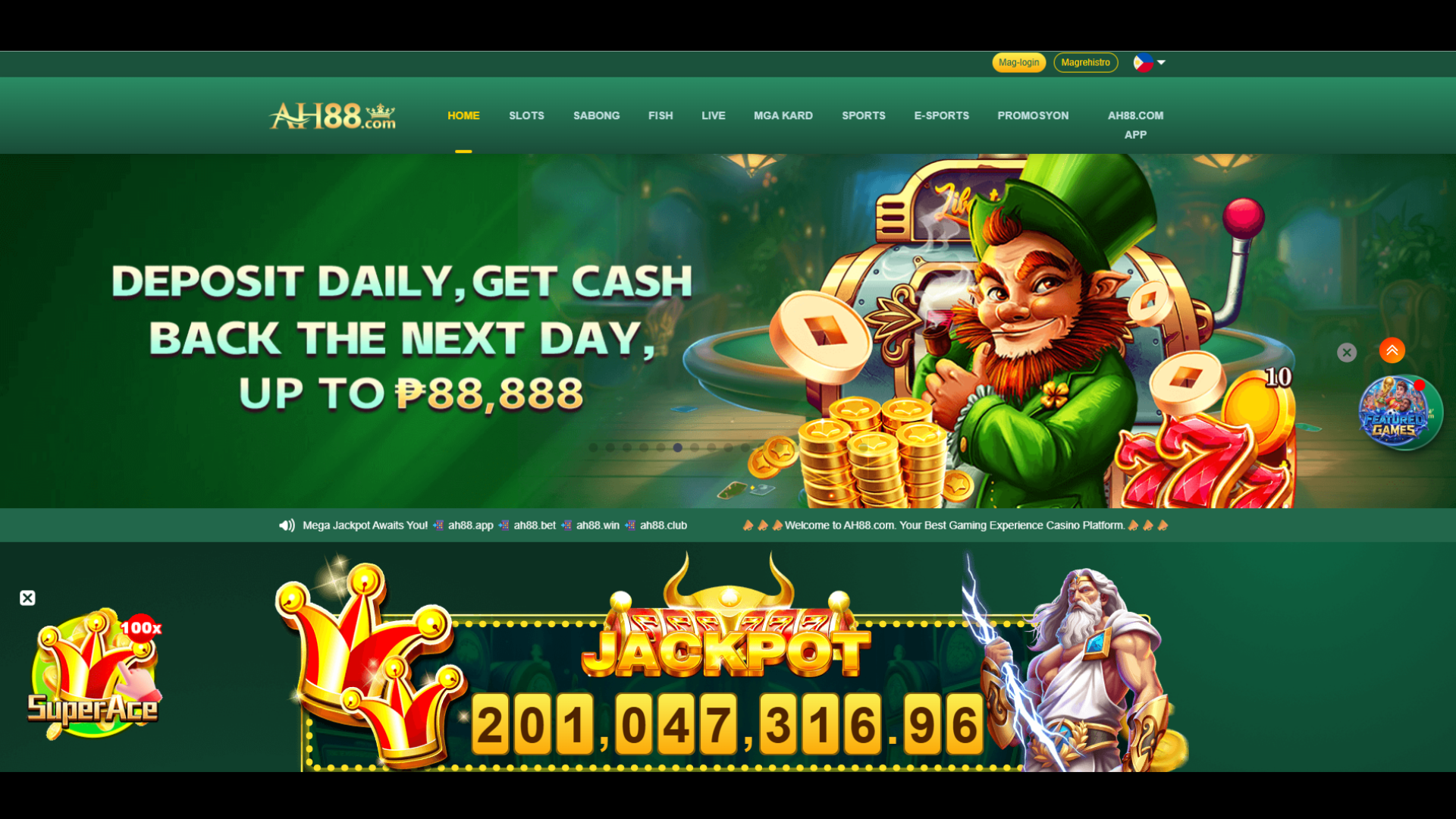 AH88 Login：More Games,More Bonuses, The Best Slots Gaming Experience screenshot 1
