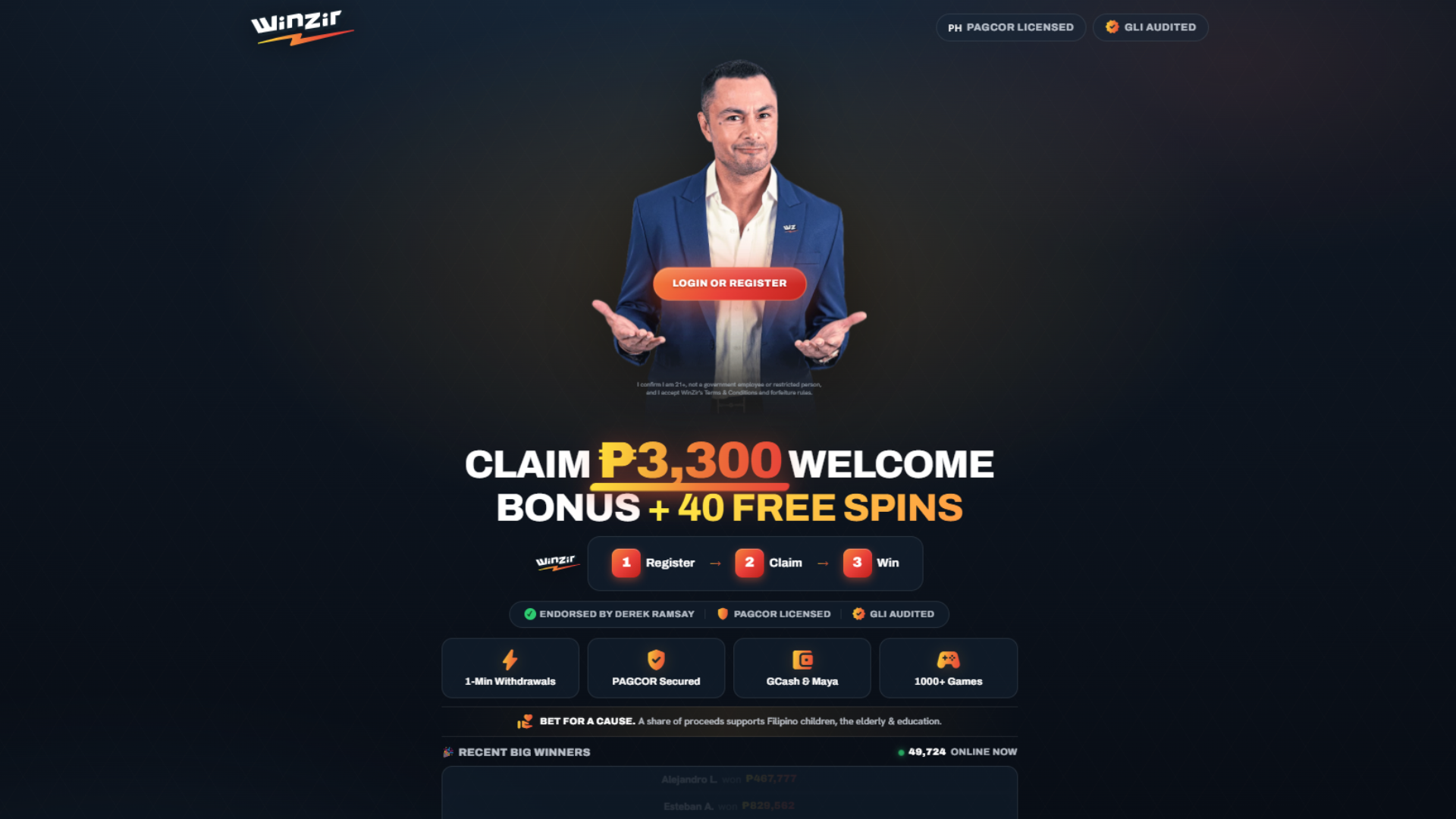 WinZir Online Casino & Sportsbook | PAGCOR Licensed screenshot 1