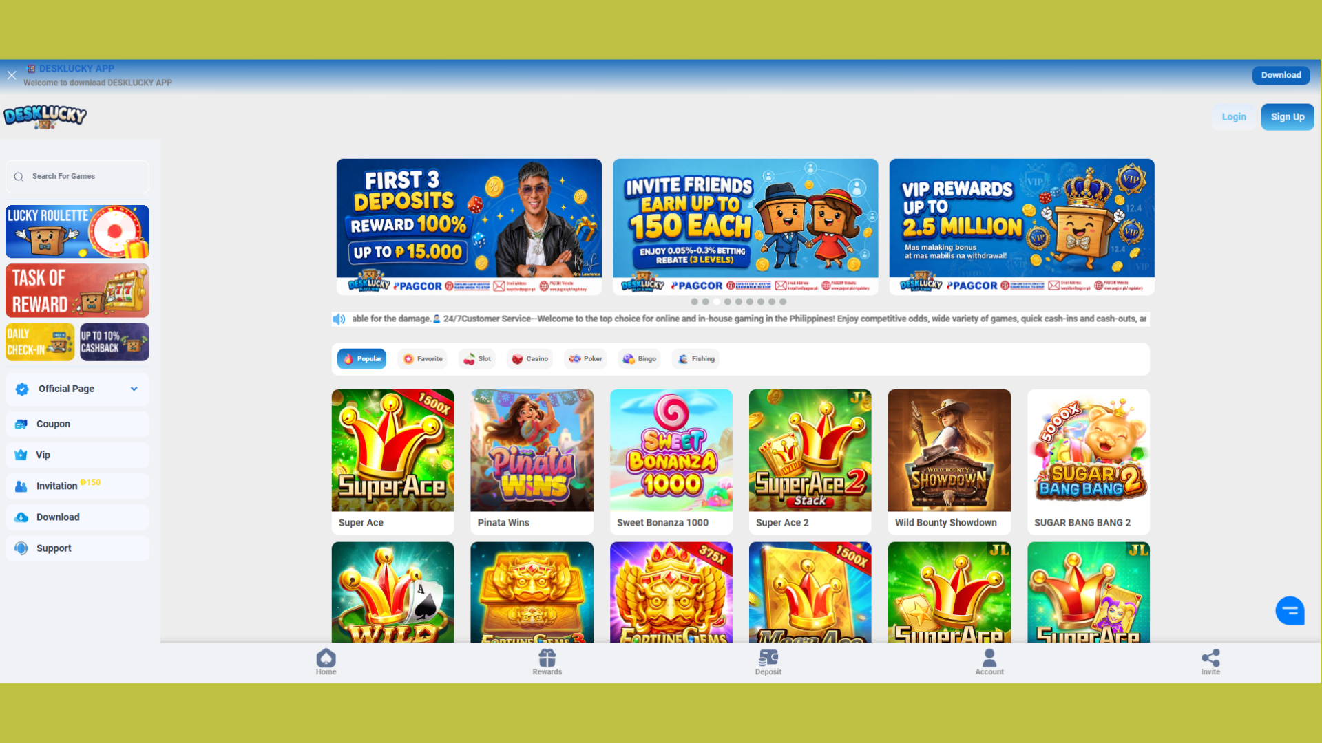 DeskLucky PH | Slots, Perya, Live Games & Fast Withdraw screenshot 1