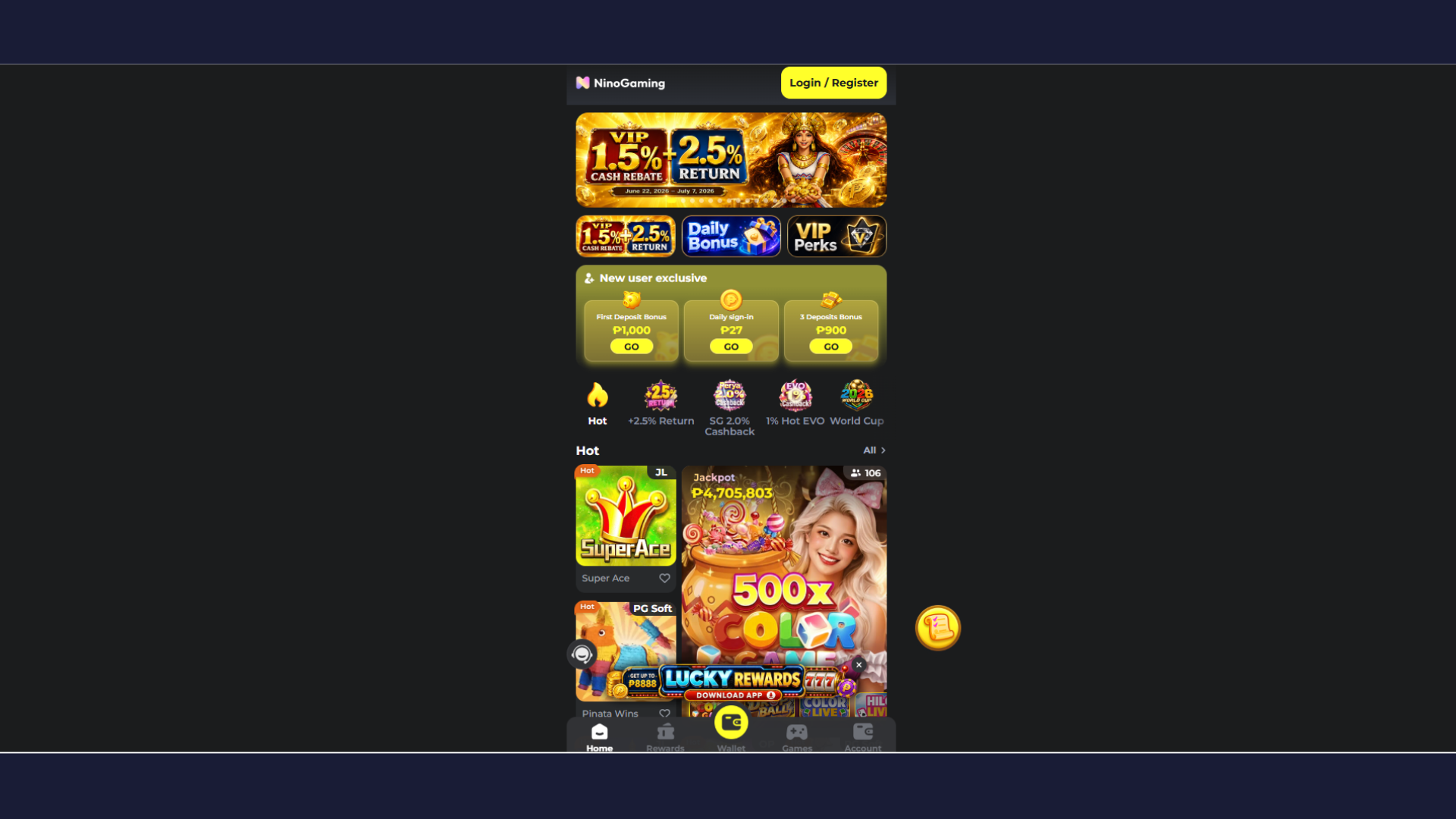 eCasino NinoGaming | Online Casino Philippines, GCash, Slots screenshot 1