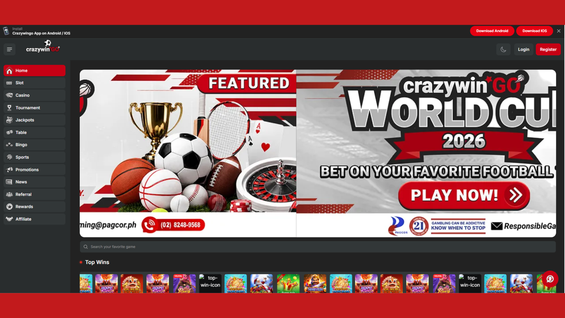 CrazyWinGo PH | Online Casino & Sports Betting Philippines screenshot 1