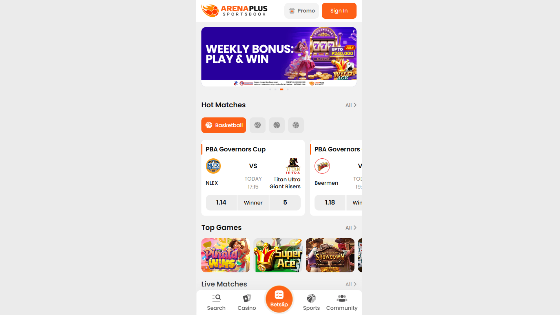 ArenaPlus PH | Philippines Online Sportsbook screenshot 1